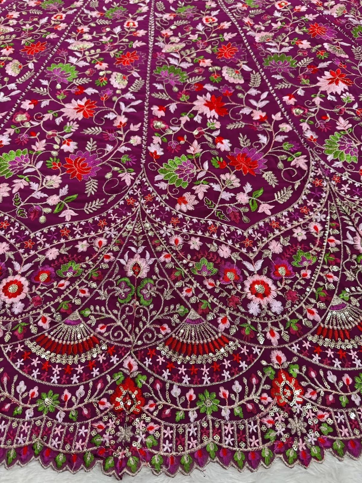 Georgette With Thread Sequence Work Lehenga Blouse & Dupatta