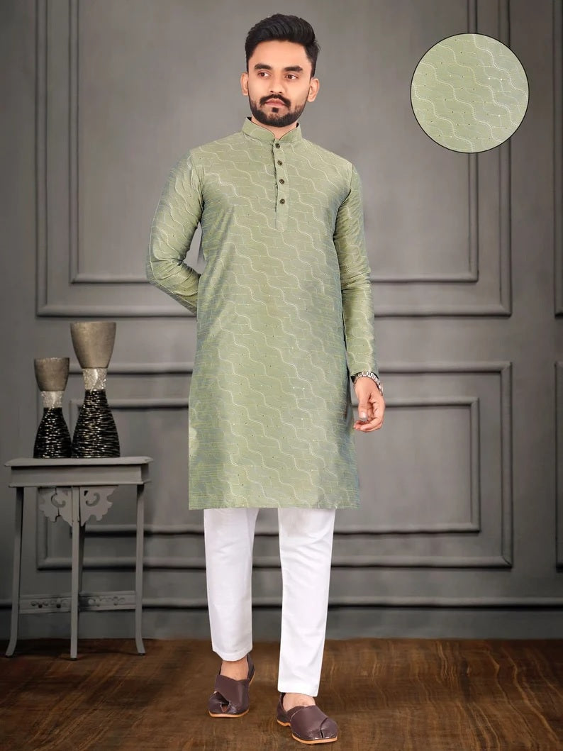 Men's Jacquard Kurta Pajama Set