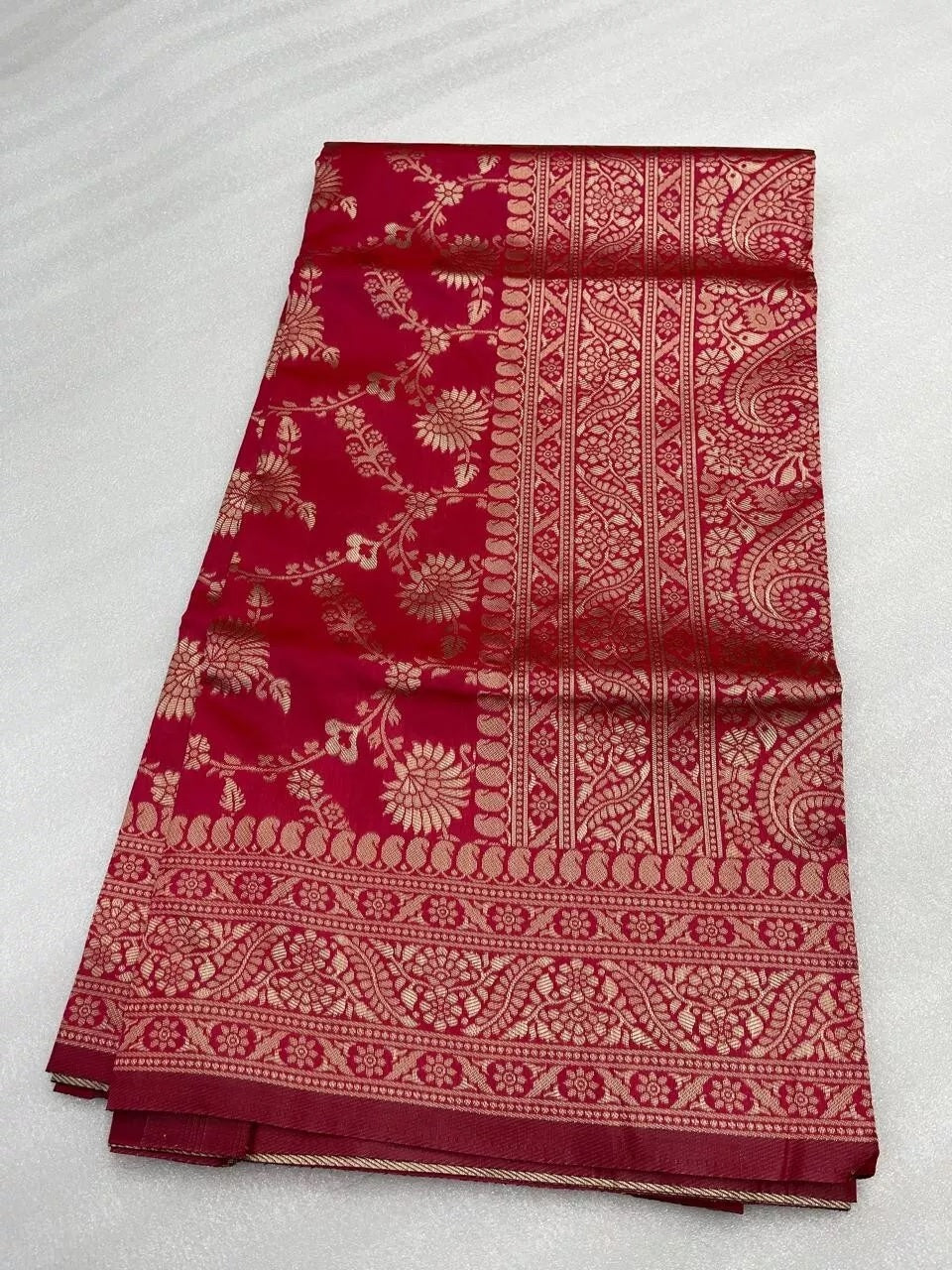 Pakistani Designer Banarasi Soft Silk Saree & Blouse