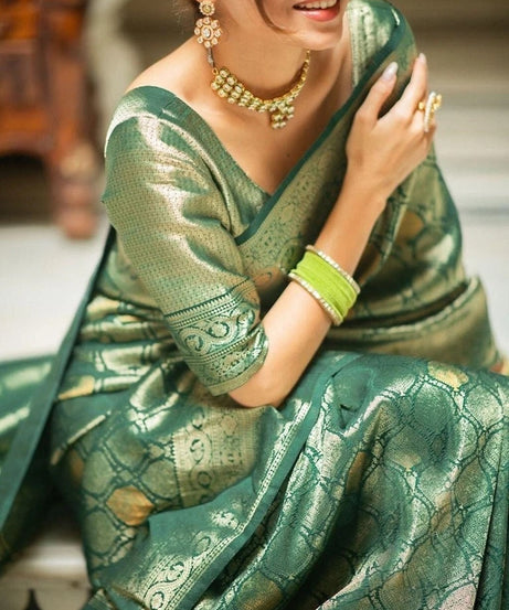 Banarasi Soft Silk Wedding Party Wear Saree,Ethnic Classic Sari With Blouse