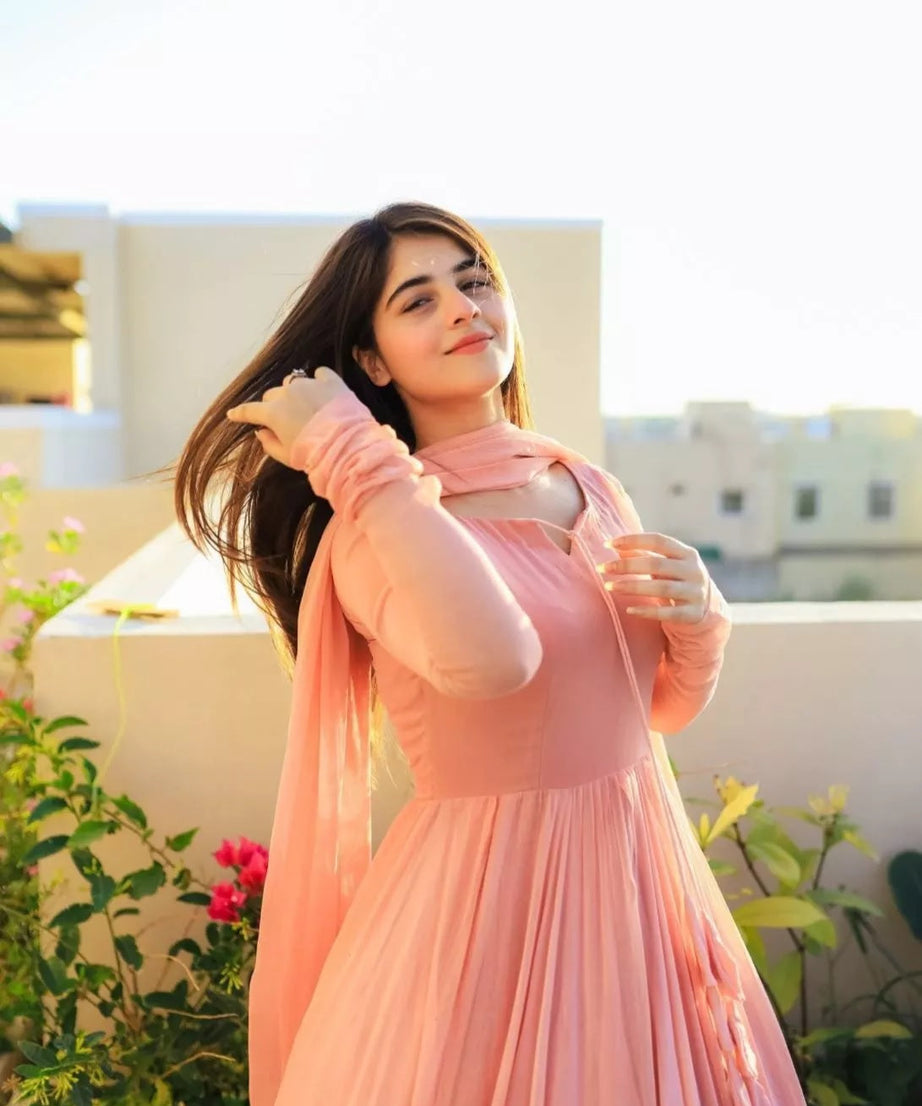 Traditional Wear Faux Georgette Long Anarkali Gown & Dupatta