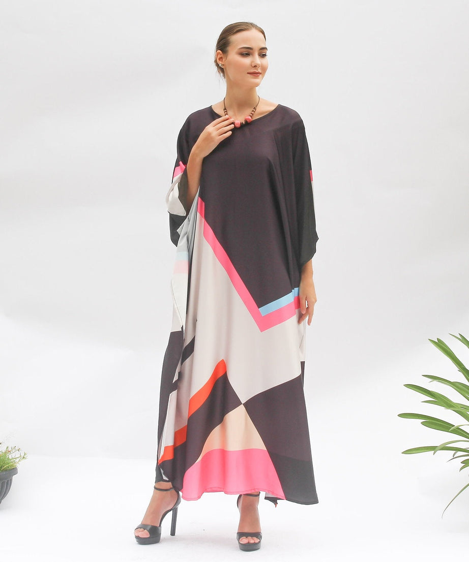 Luxury Soft Satin Slik Kaftan, Casual Wear Caftan For Women's