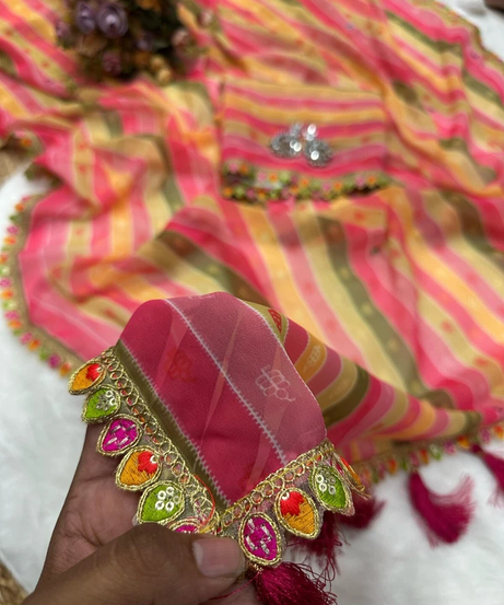 Original Smooth Georgette Party Wear Saree With Blouse 11-GP