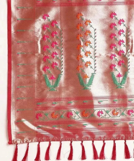 Pure Soft Kanchivaram Paithani Silk Saree With Blouse