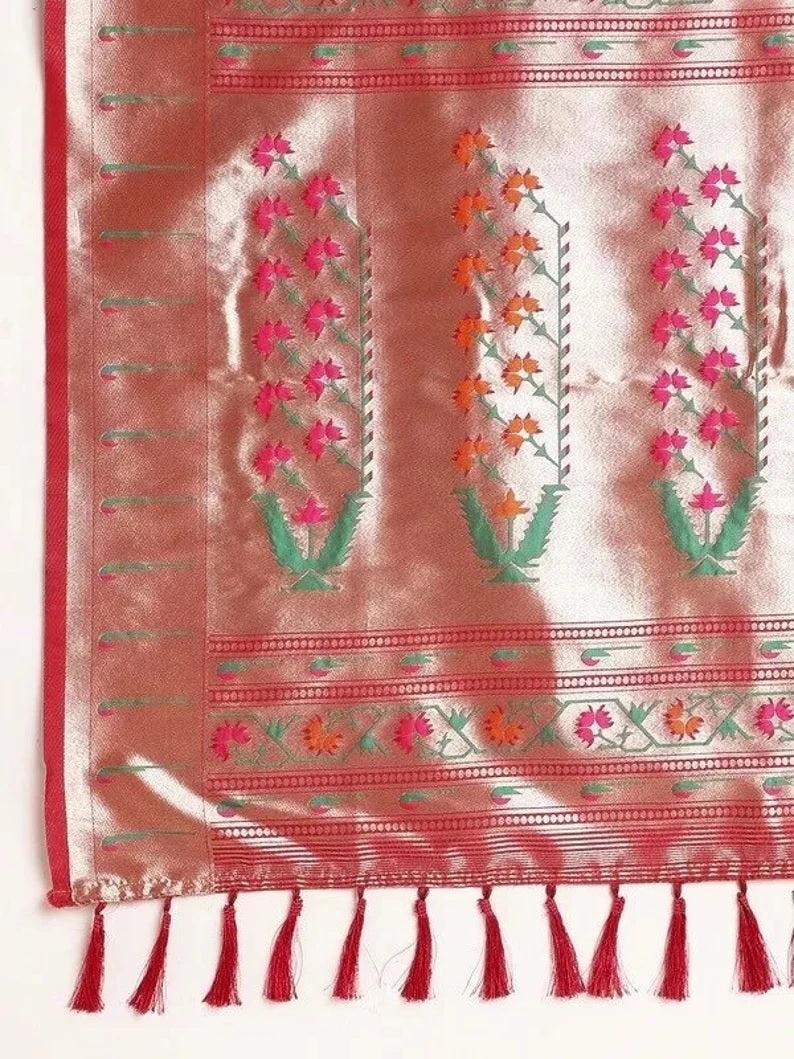 Pure Soft Kanchivaram Paithani Silk Saree With Blouse