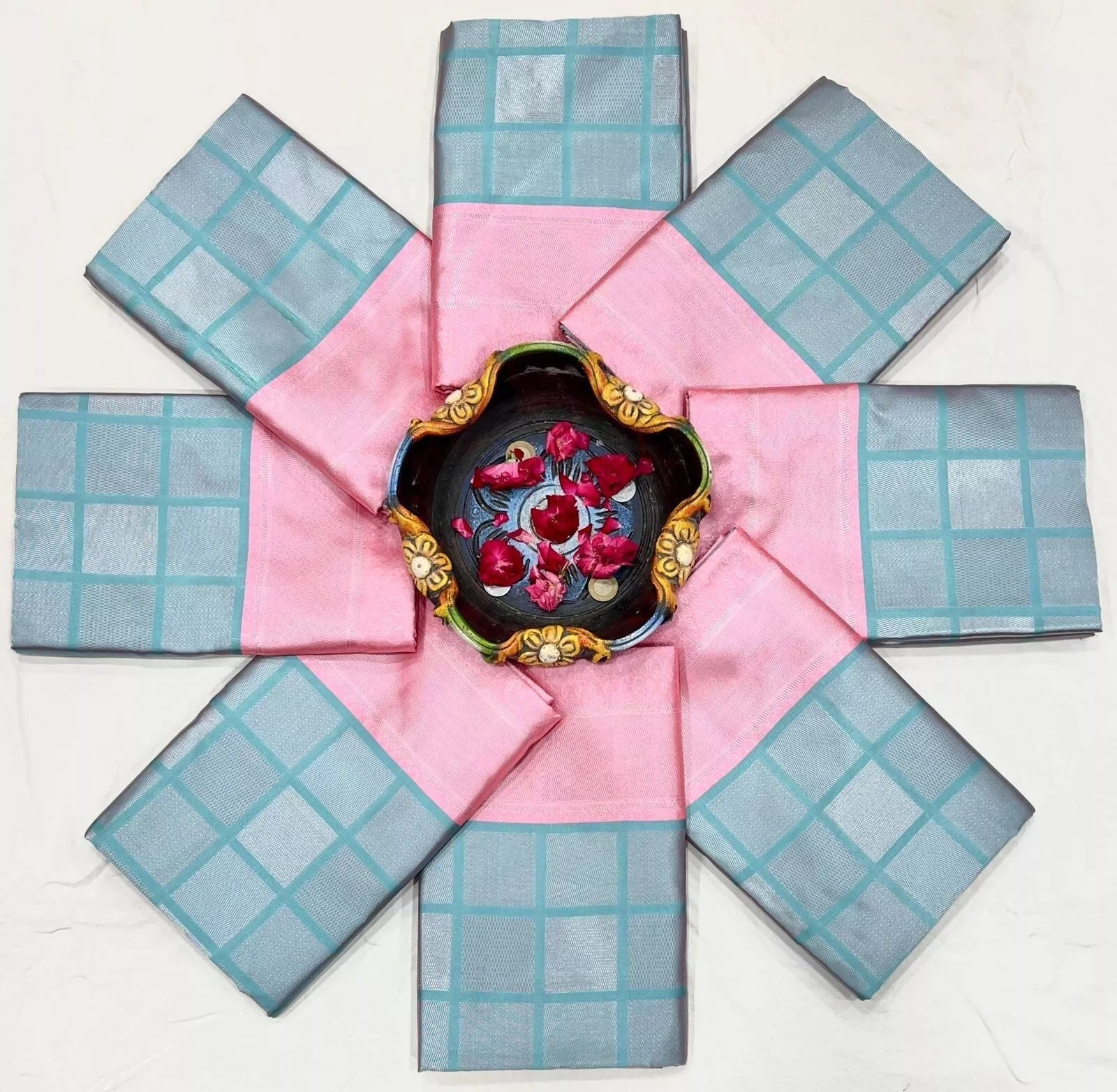 Designer Soft Lichi Silk With  Jacquard Work  Saree & Blouse