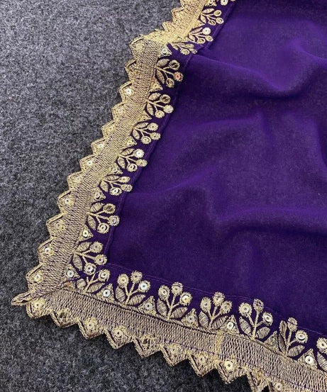 Georgette Wedding Saree & Blouse,Party Function Wear Sari & Blouse