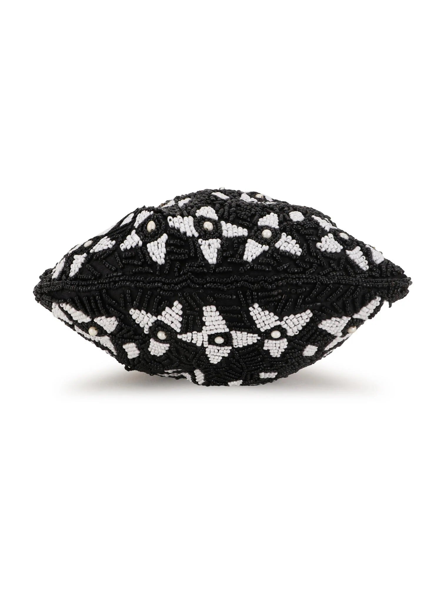 Dangle Abstract Embellished Faux Silk Potli Bag