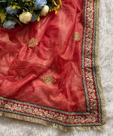 Heavy Soft Banarasi Crush Fabric Party Wedding Wear Saree,Function Sari