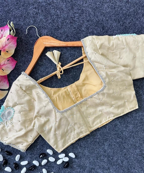 Lemon Silk Saree Blouse