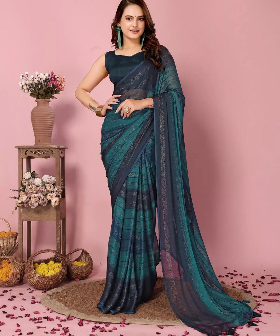 Traditional Rangoli Zari Silk Saree Blouse