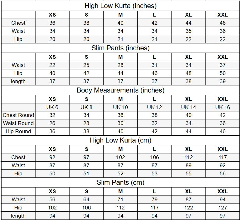 Navy Co-Linen High Low Kurta Set