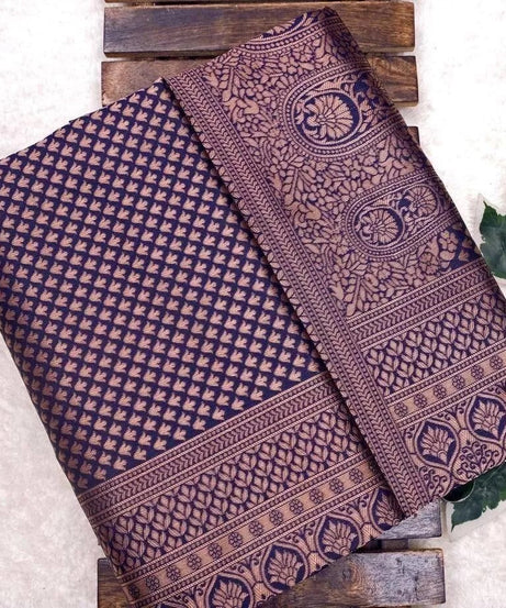 Women's Banarasi Soft Silk Saree With Blouse