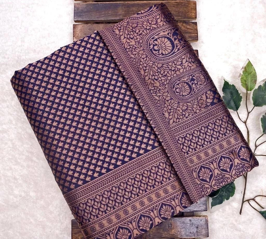 Women's Banarasi Soft Silk Saree With Blouse