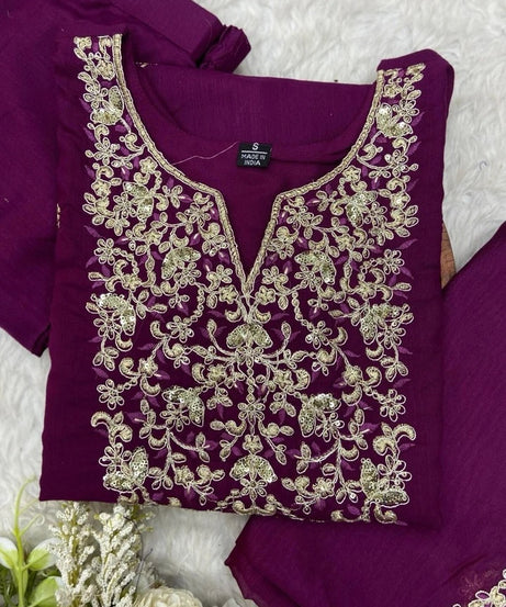 Classic Traditional Designer Roman Silk Salwar Kameez Suit 12-AW