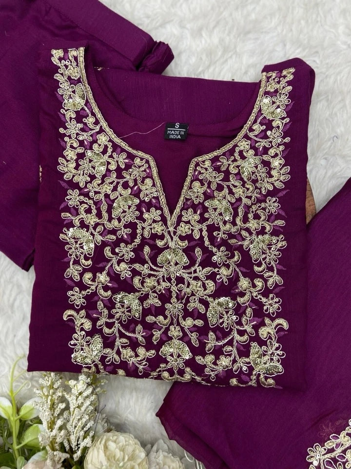 Classic Traditional Designer Roman Silk Salwar Kameez Suit 12-AW