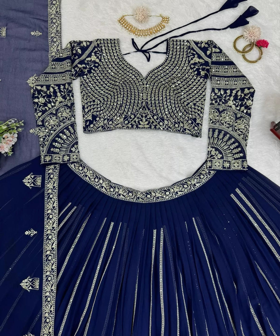 Designer Style Faux Georgette Lehenga Blouse & Dupatta