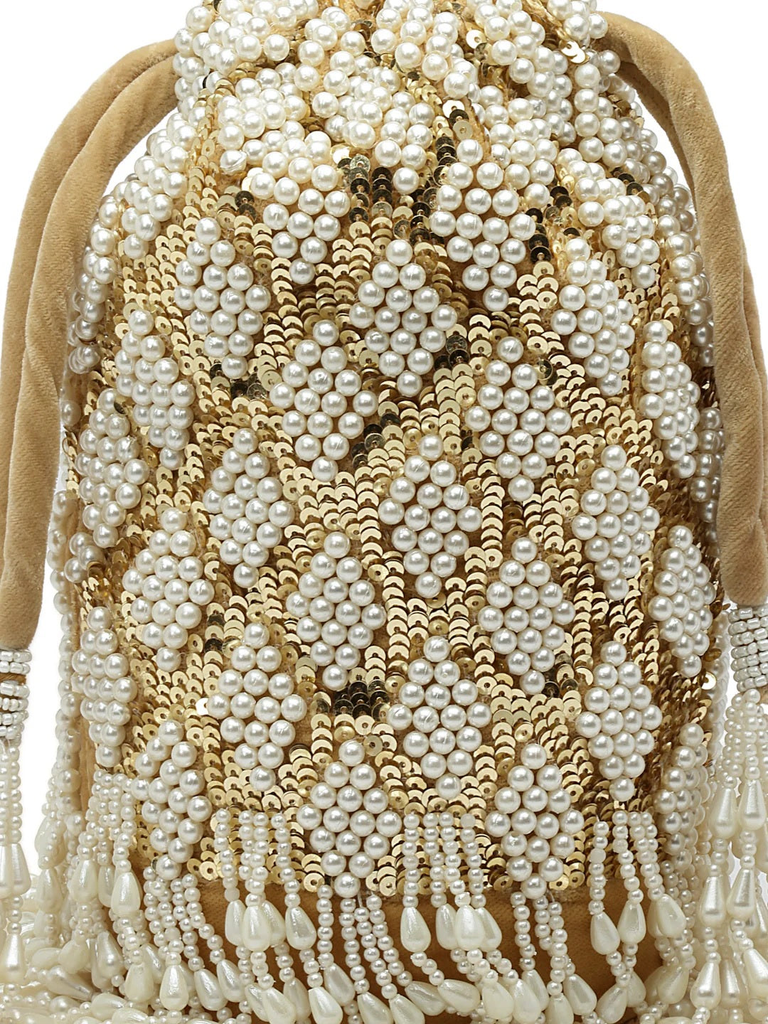 Dangle Diamond Embellished Velvet Potli Bag