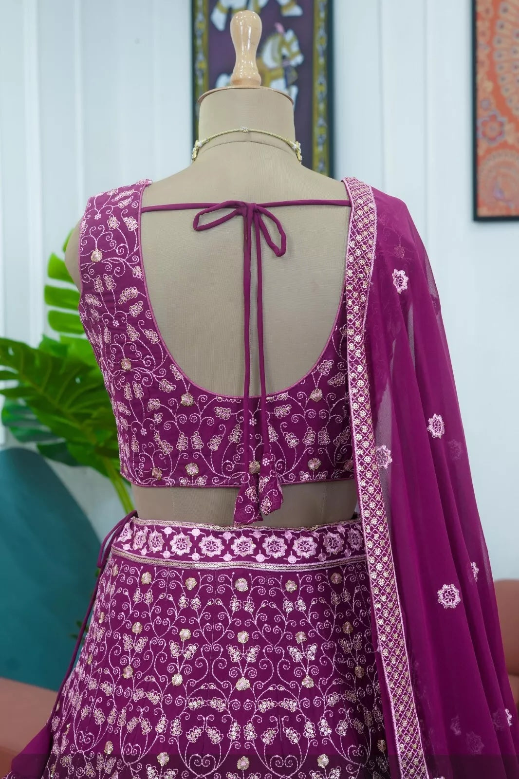 Georgette With Thread Sequence Work  Lehenga Blouse & Dupatta