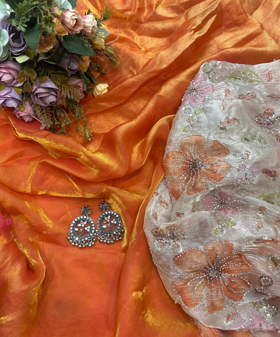 Soft Tebi Silk With Digital Print Saree, Traditional Wear Sari With Blouse