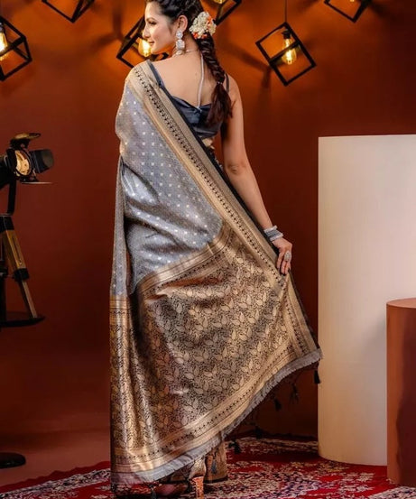 Banarasi Soft Silk Sari Full Brocade Blouse