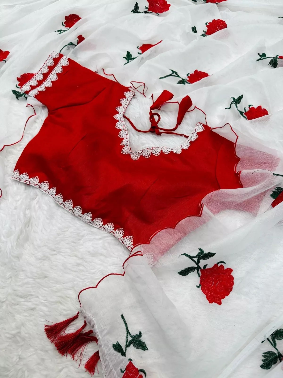 Pure Soft Chanderi Cotton Saree With Full Stitched Blouse,Wedding Sari