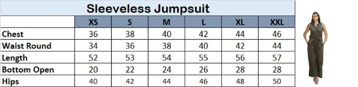 Linen V-neck Sleeveless Jumpsuit