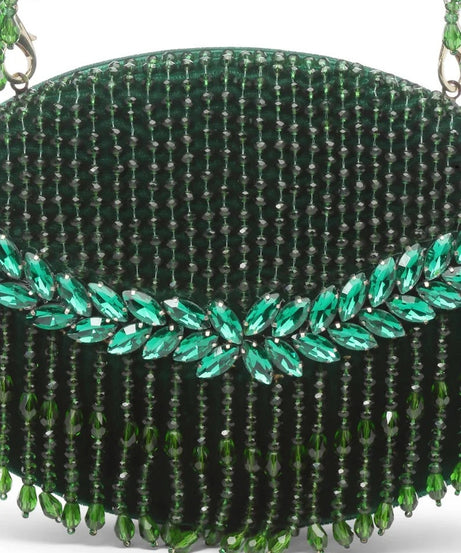 Tassel Embellished Velvet Clutch