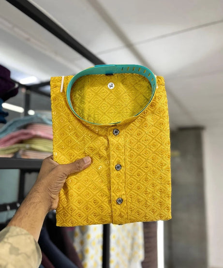 Cotton Rayon Kurta Pajama Set For Men's