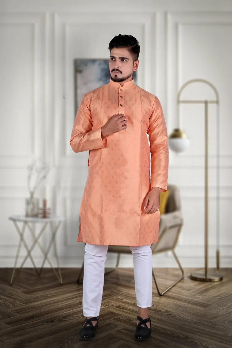 Men's Jacquard kurta pajama Set