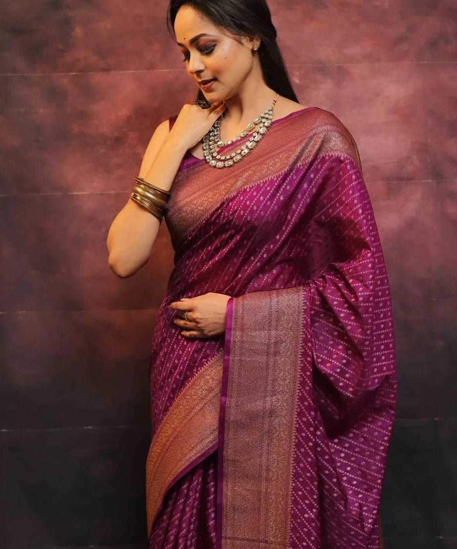 Bollywood Ethnic Banarasi Soft Silk Saree & Blouse