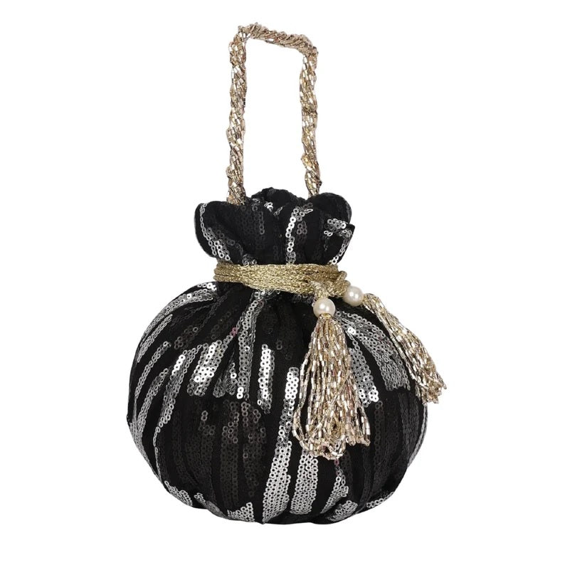 Women Sequence Work Handbag Potli Bag