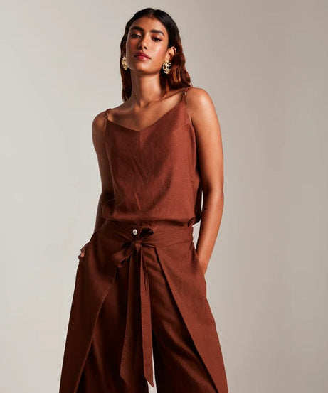 Co-Linen Camisole Top & Wrap Pants