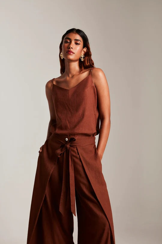 Co-Linen Camisole Top & Wrap Pants