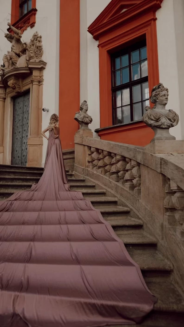 Flying Dress for PhotoShoot Long Train Dress Flowy Dress