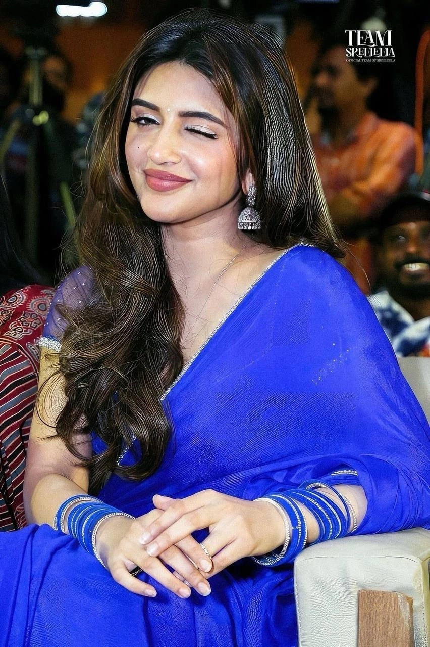 Blue Classic Faux Georgette Bloomming Saree With Blouse