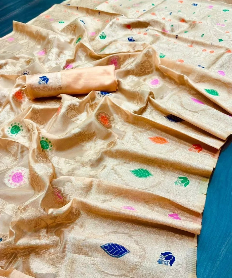 Soft Organza Jacquard Saree,Function Wedding Sari With Blouse