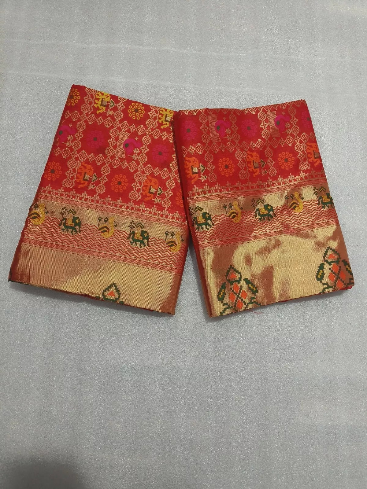 Festive Banarasi Silk Saree with Contrasting Border and Pallu Sari & Blouse