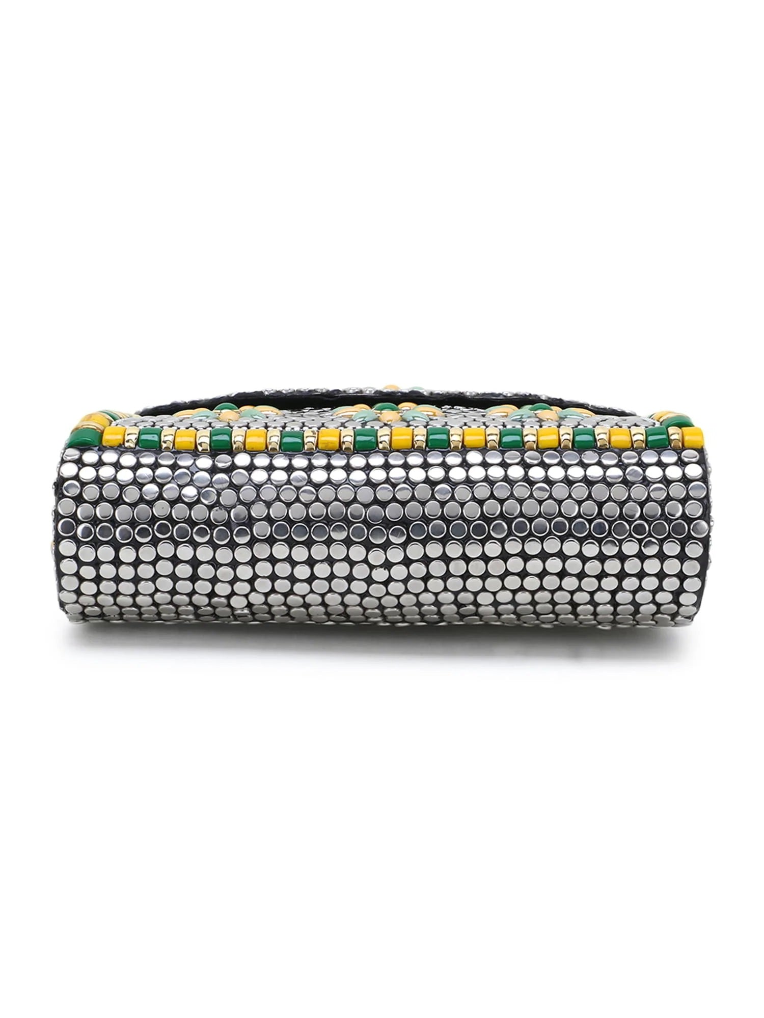 Mosaic Metal Clutch with Stone Work