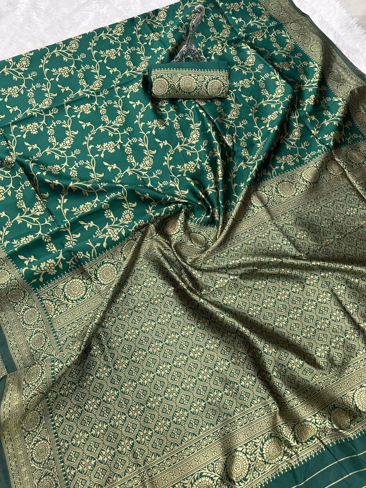 Bollywood Organic Banarasi LichiI Silk Wedding Wear Designer Saree With Blouse 11-SS