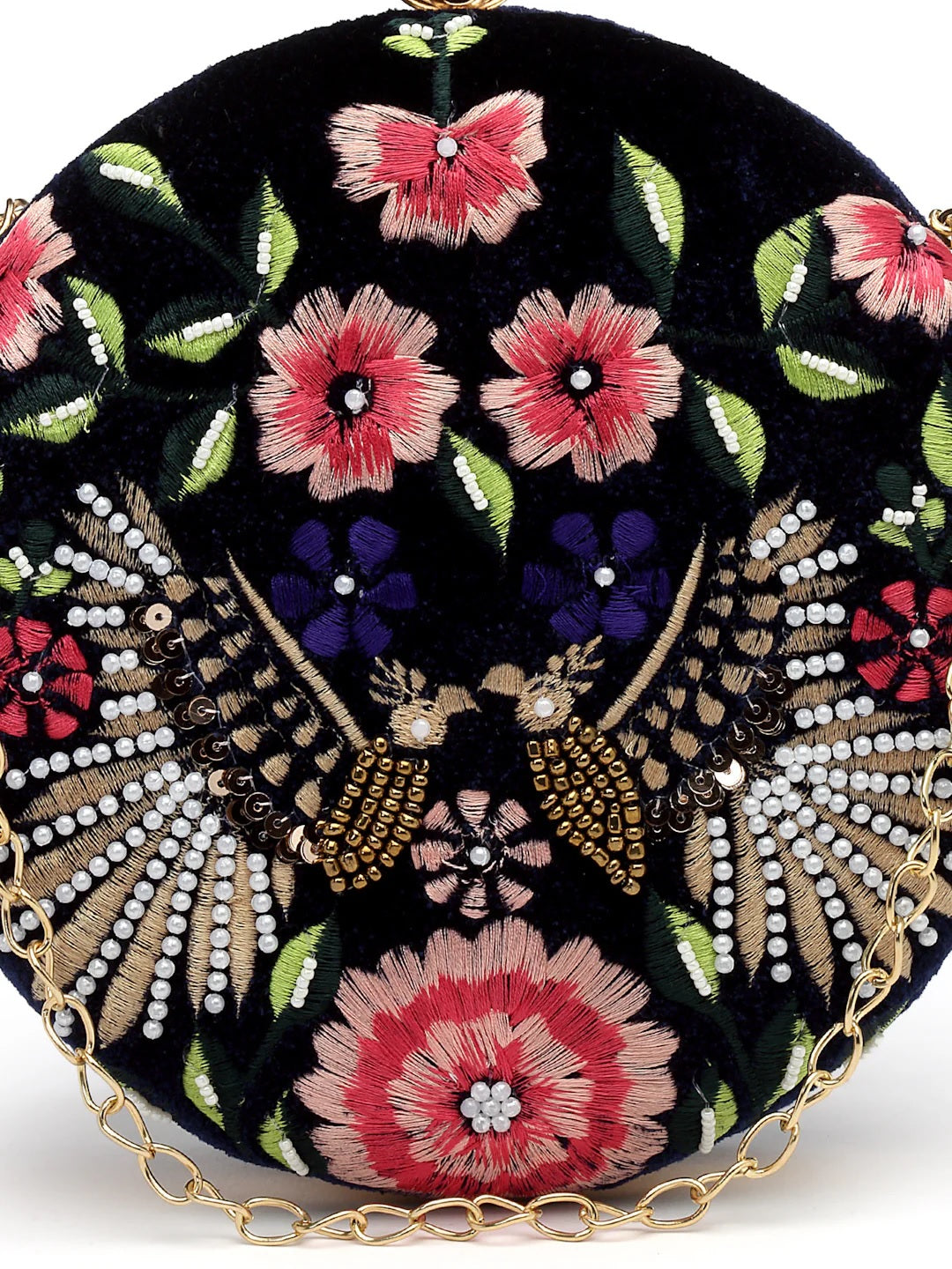 Embroidered Velvet Clutch