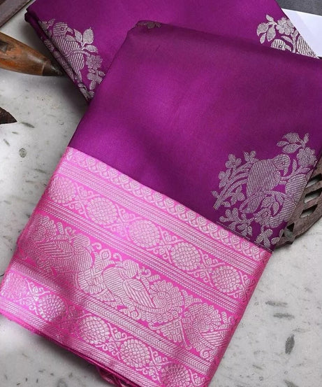Soft Lichi Silk Indian Traditional Sari & Blouse