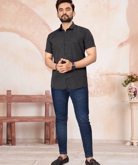 Pure Cotton Lining Pattern  Men's Shirt