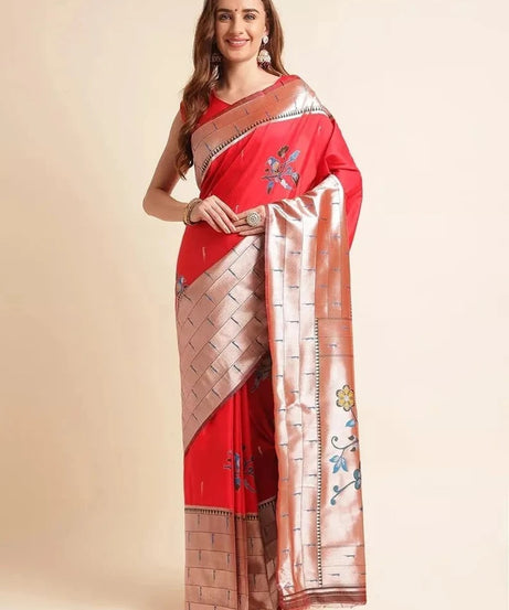 Pure Soft Banarasi Silk Heavy Saree With Blouse