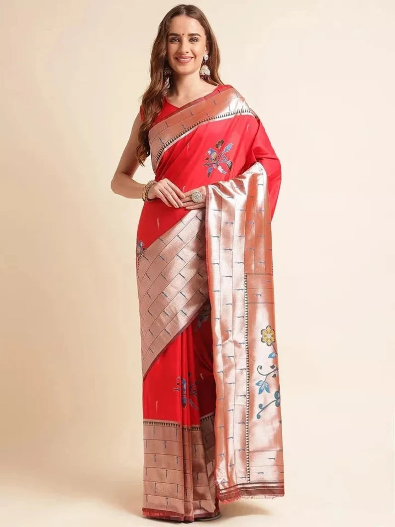 Pure Soft Banarasi Silk Heavy Saree With Blouse