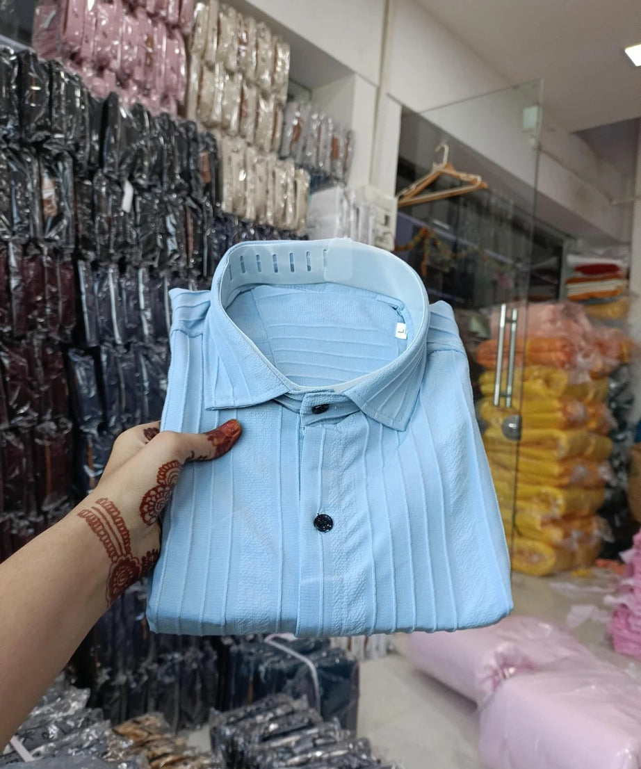 Short Sleeve Popcorn Shirt For Men's