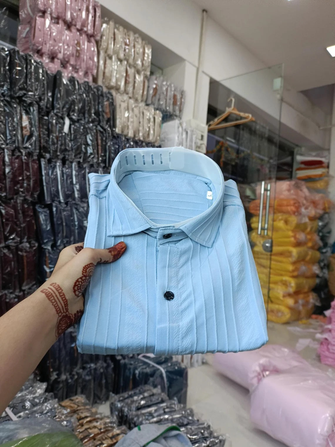 Short Sleeve Popcorn Shirt For Men's