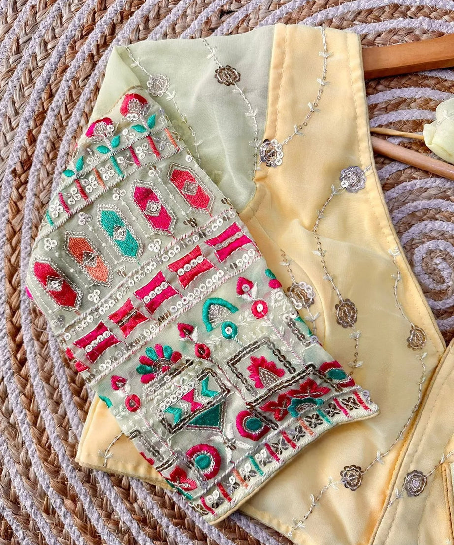 Full Stitched Milan Georgette Fancy Designer Traditional Look Blouse Choli