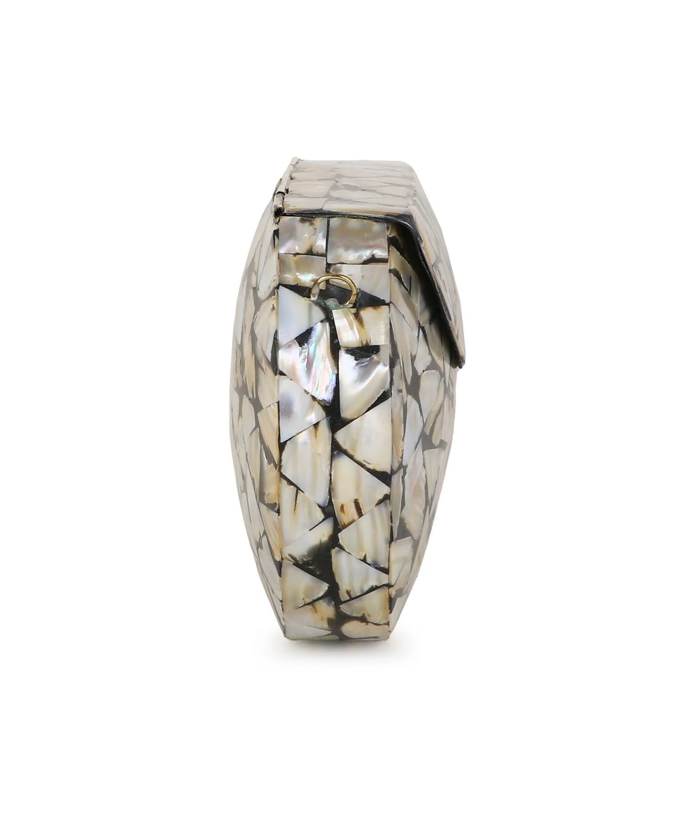 Mosaic Marble Finish Metal Clutch