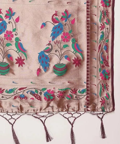 Pure Soft Kanchivaram Pethani Silk Saree With Blouse